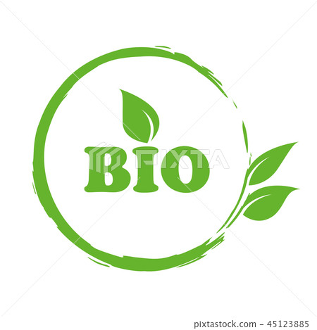bio typography green health icon 45123885