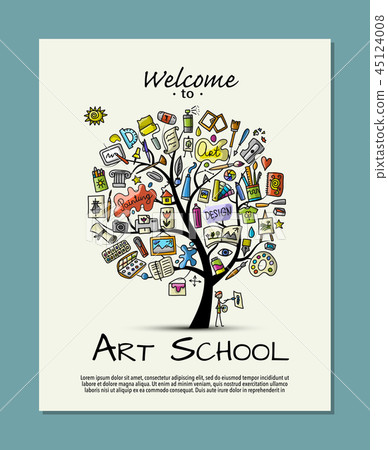 Banner for art school. Concept tree design 45124008