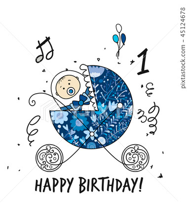 Baby carriage, ornate silhouette for your design Baby carriage, ornate silhouette for your design 45124678