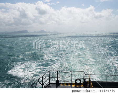 Summer day travelling by ferry boat ship. Summer day travelling by ferry boat ship. 45124719