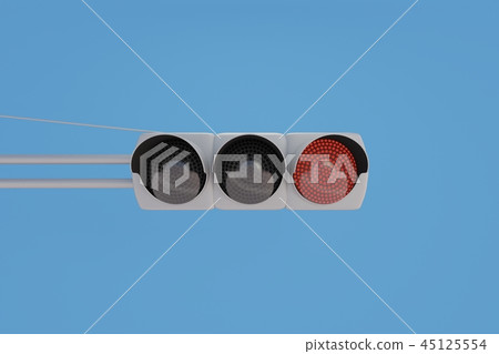 LED traffic lights lit in red LED traffic lights lit in red 45125554