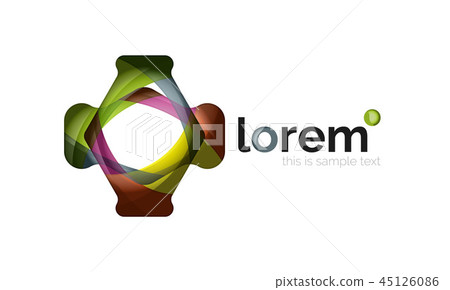 Abstract geometric design logo made of flowing elements 45126086