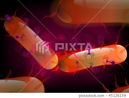 Bacteriophage attacking cell culture background  45126159