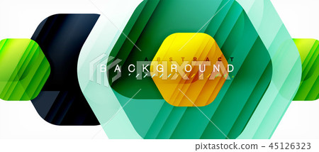 Glossy color hexagons modern composition background, shiny glass design Glossy color hexagons modern composition background, shiny glass design 45126323