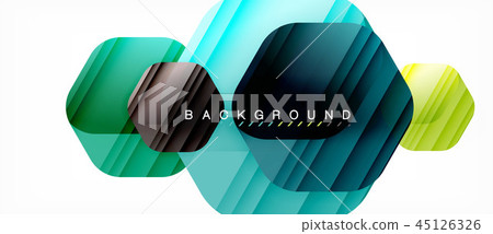 Glossy color hexagons modern composition background, shiny glass design Glossy color hexagons modern composition background, shiny glass design 45126326