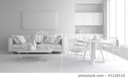 Interior modern design room 3D illustration Interior modern design room 3D illustration 45126510
