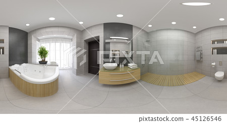 Spherical 360 panorama projection modern bathroom Spherical 360 panorama projection modern bathroom 45126546