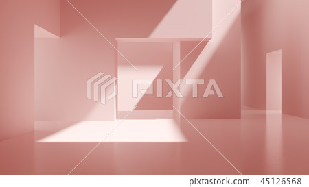 Interior pink abstract empty room 3D rendering Interior pink abstract empty room 3D rendering 45126568