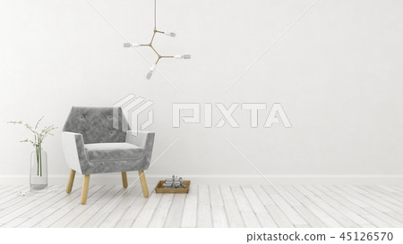 white interior design 3D rendering white interior design 3D rendering 45126570