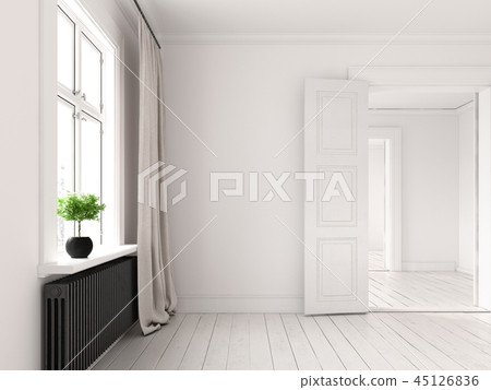 Interior empty room 3D rendering Interior empty room 3D rendering 45126836