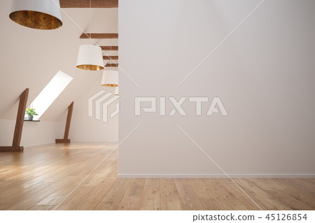 Interior empty room 3D rendering Interior empty room 3D rendering 45126854