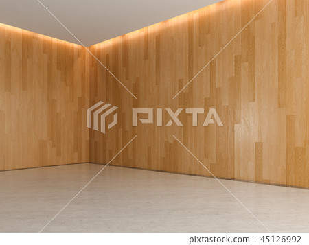 Interior empty room 3D rendering Interior empty room 3D rendering 45126992
