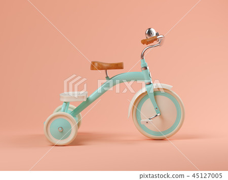 Blue bicycle on pink background 3D illustration Blue bicycle on pink background 3D illustration 45127005