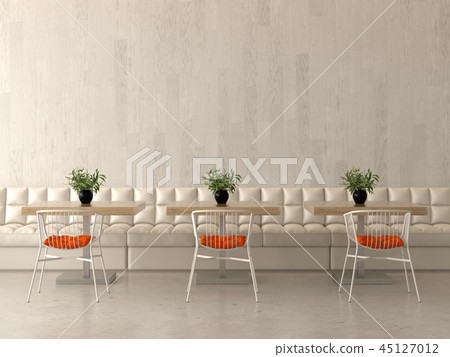 Interior Design Of A Coffee Shop Cafe 3d Stock Illustration 45127012 Pixta