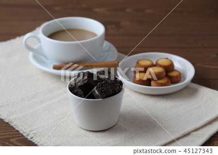 Coffee cookie tea time table 45127343