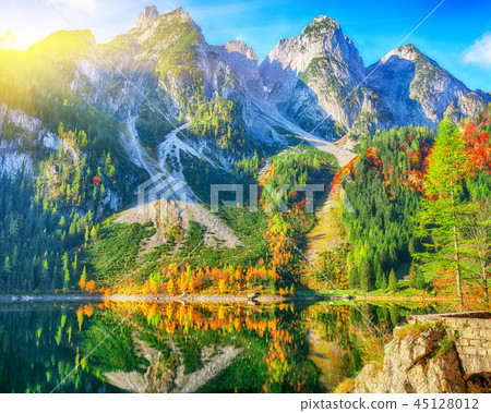 Beautiful view of idyllic colorful autumn scenery Beautiful view of idyllic colorful autumn scenery 45128012