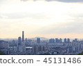Sunset View of Seoul’s Skyline in South Korea 45131486
