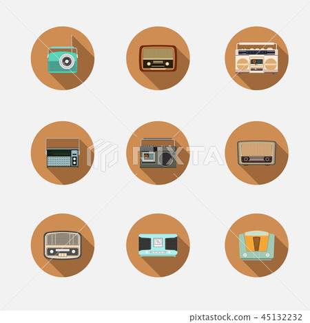 Retro Radio icon vector Retro Radio icon vector 45132232