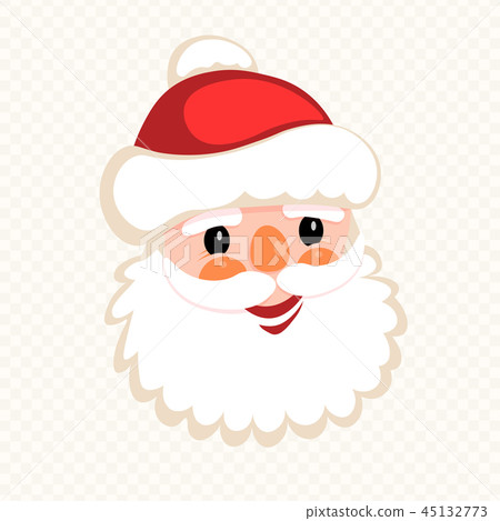 Christmas silhouette of smiling Santa Claus face, 45132773