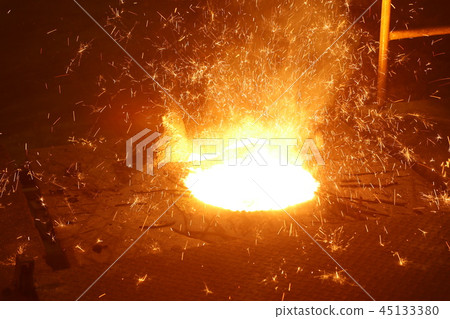 Molten metal in Induction Furnace Molten metal in Induction Furnace 45133380
