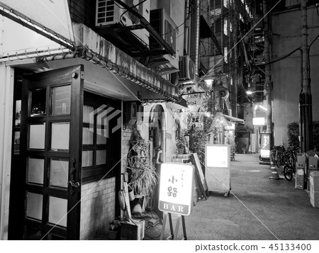 Hatunjin後巷的大阪梅田之夜(黑白) Hatunjin後巷的大阪梅田之夜(黑白) 45133400