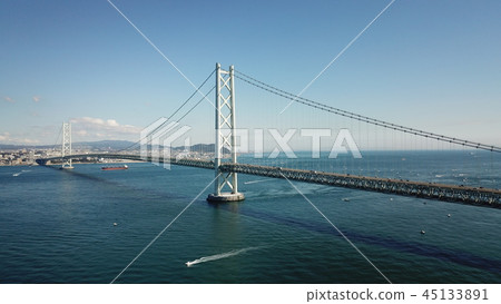明石海峽大橋無人機鳥瞰圖 明石海峽大橋無人機鳥瞰圖 45133891