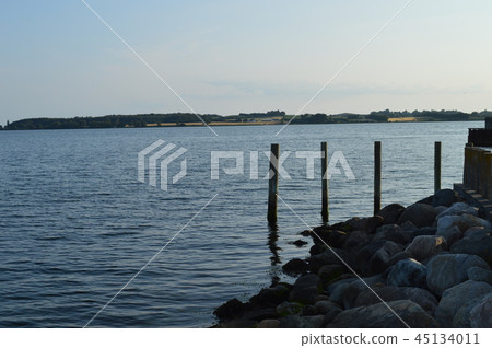 Denmark, Faaborg, sunset on the sea 45134011