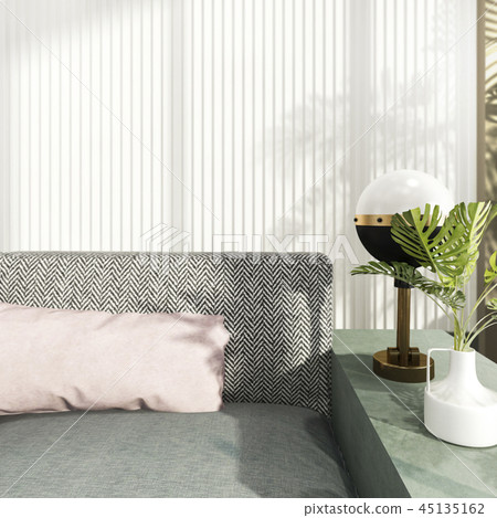 modern living room with leather sofa 45135162