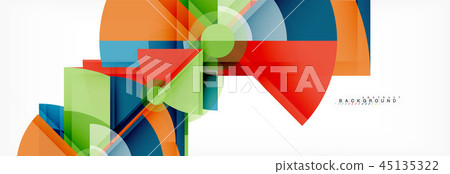 Triangles and circle geometric background 45135322