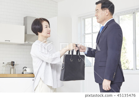 工作，廚房，夫婦，商人 45135476