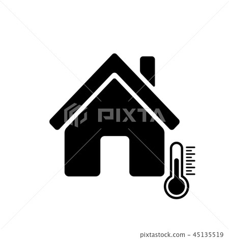 House temperature icon. House and termometer icon House temperature icon. House and termometer icon 45135519