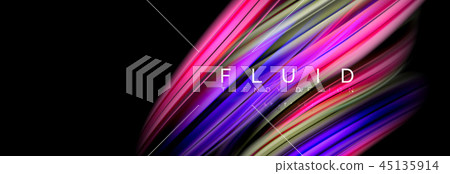 Mixing color waves on black, liquid flowing shapes Mixing color waves on black, liquid flowing shapes 45135914