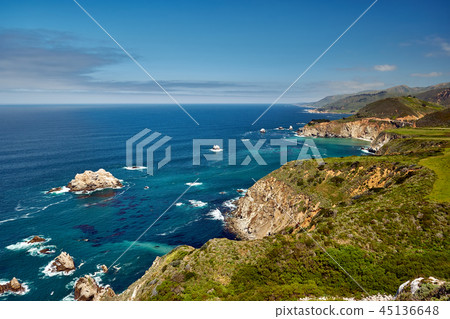 Pacific coast landscape in California 45136648