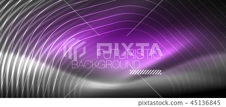Neon glowing lines, magic energy space light concept, abstract background wallpaper design 45136845