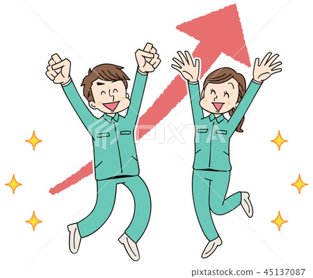 Men and women group wearing work clothes 45137087