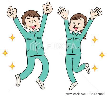 Men and women group wearing work clothes 45137088