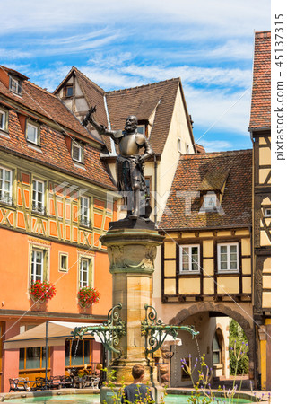 The Schwendi fountain in Colmar in Alsace The Schwendi fountain in Colmar in Alsace 45137315