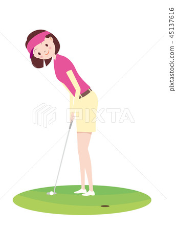 Woman _ golfer _ putter Woman _ golfer _ putter 45137616