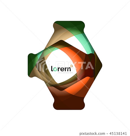 Abstract geometric design logo made of flowing elements Abstract geometric design logo made of flowing elements 45138141
