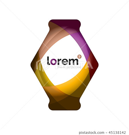 Abstract geometric design logo made of flowing elements Abstract geometric design logo made of flowing elements 45138142