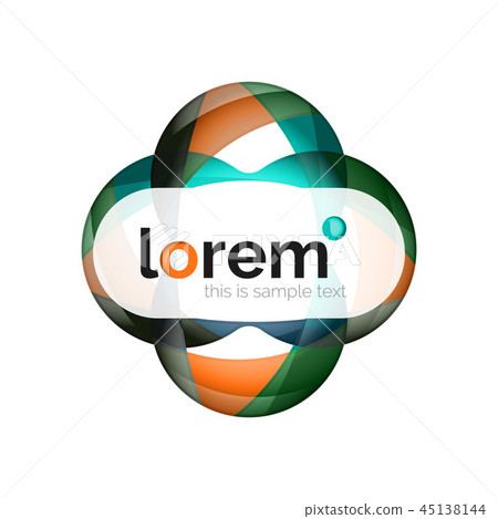 Abstract geometric design logo made of flowing elements Abstract geometric design logo made of flowing elements 45138144