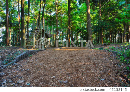 馬索城堡堡將軍公園人行道和木製遊樂場設備 45138145