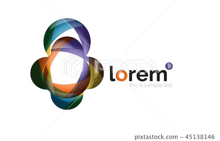 Abstract geometric design logo made of flowing elements Abstract geometric design logo made of flowing elements 45138146