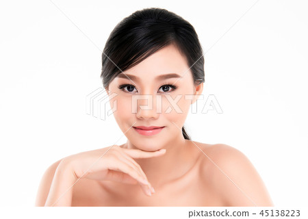 Beautiful Young asian Woman with Clean Fresh Skin Beautiful Young asian Woman with Clean Fresh Skin 45138223
