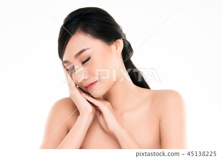 Beautiful Young asian Woman with Clean Fresh Skin 45138225
