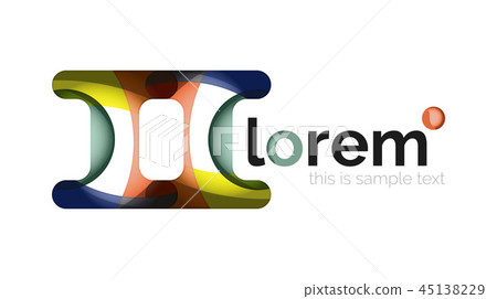Abstract geometric design logo made of flowing elements 45138229