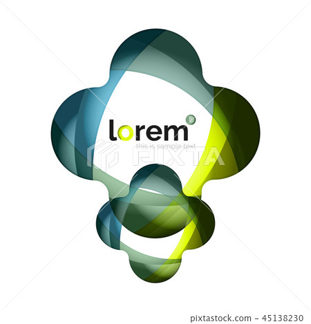 Abstract geometric design logo made of flowing elements Abstract geometric design logo made of flowing elements 45138230