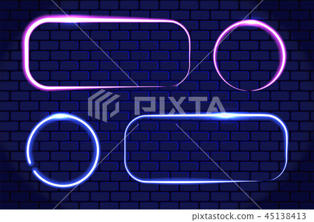 Set neon frames and luminous lines for signboard Set neon frames and luminous lines for signboard 45138413