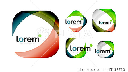 Set of geometric convergence vector icons 45138710