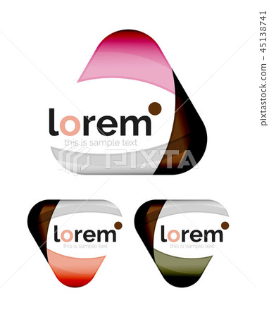 Set of geometric shape convergence logo design templates 45138741